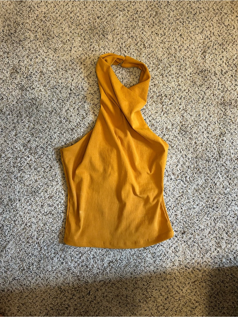 Zara Mustard Yellow Twist Halter Camisole